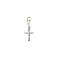 Charm métal Croix strass