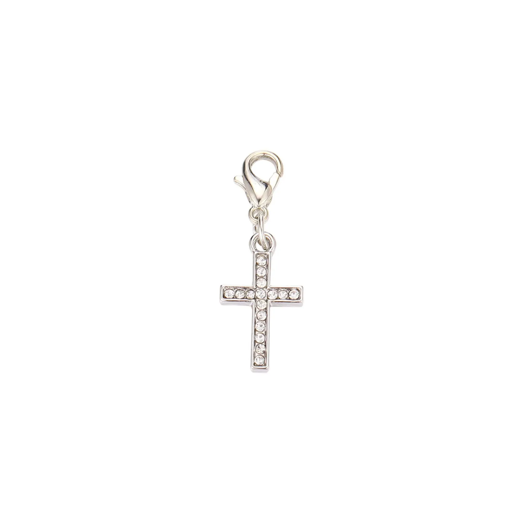 Charm métal Croix strass