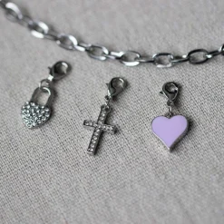 Charm métal Croix strass