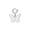 Charm Papillon acier argenté