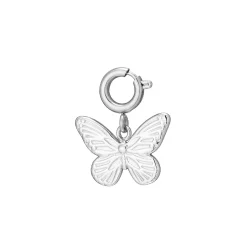 Charm Papillon acier argenté