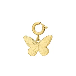 Charm Papillon acier doré or