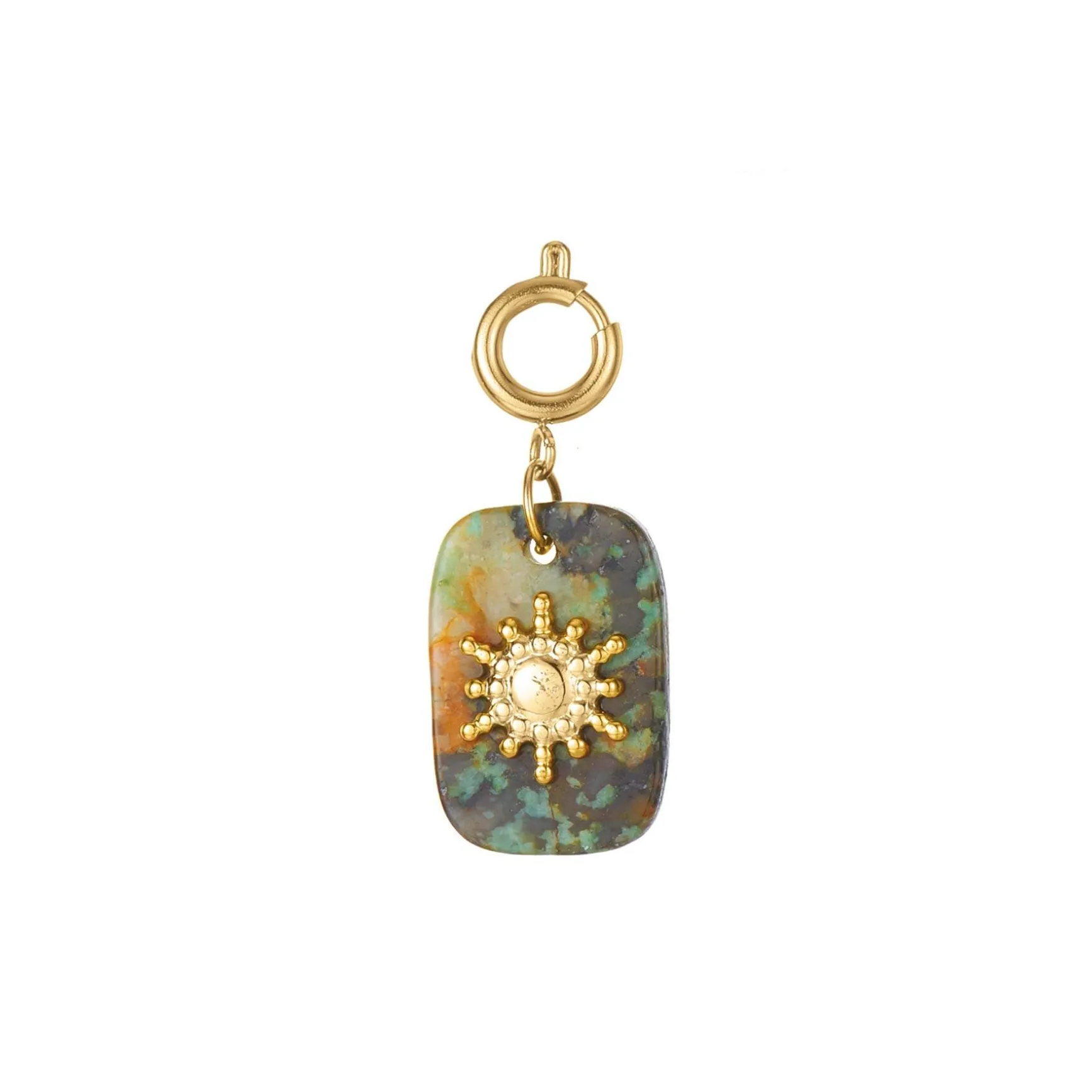 Charm Pin Africain acier doré or