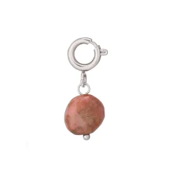 Charm Rhodonite acier argenté