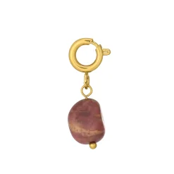 Charm Rhodonite acier doré or