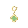 Charm Trèfle acier doré or