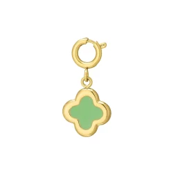 Charm Trèfle acier doré or