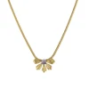 Collier Amélie acier doré or pierre Améthyste