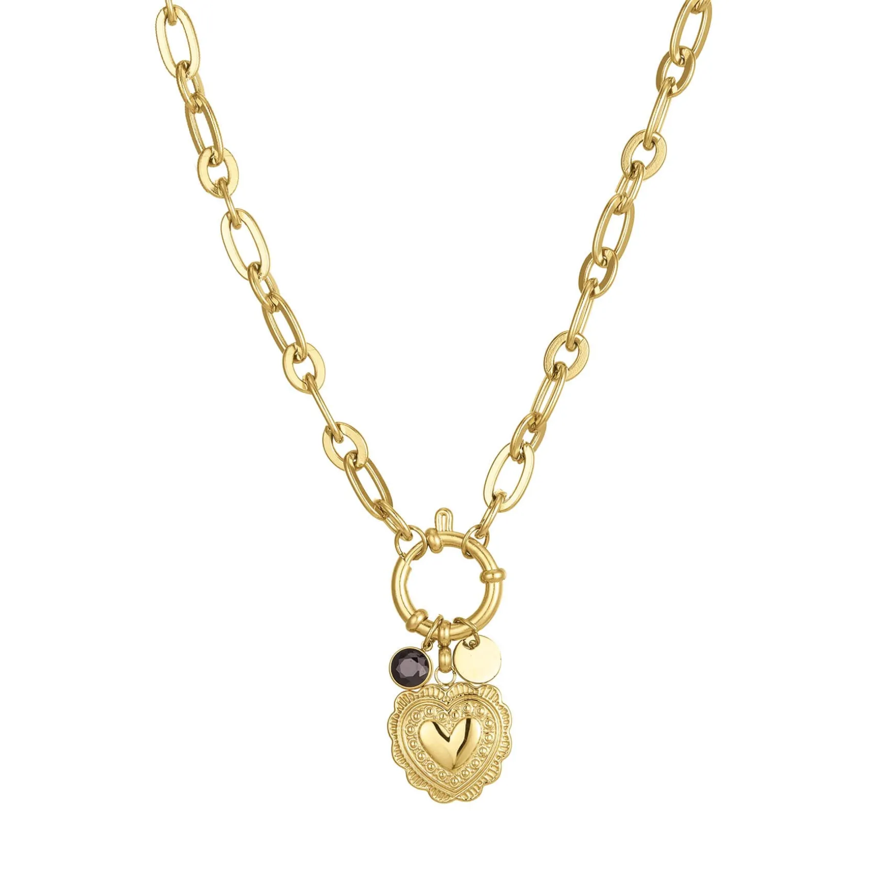 Collier Amok acier doré or