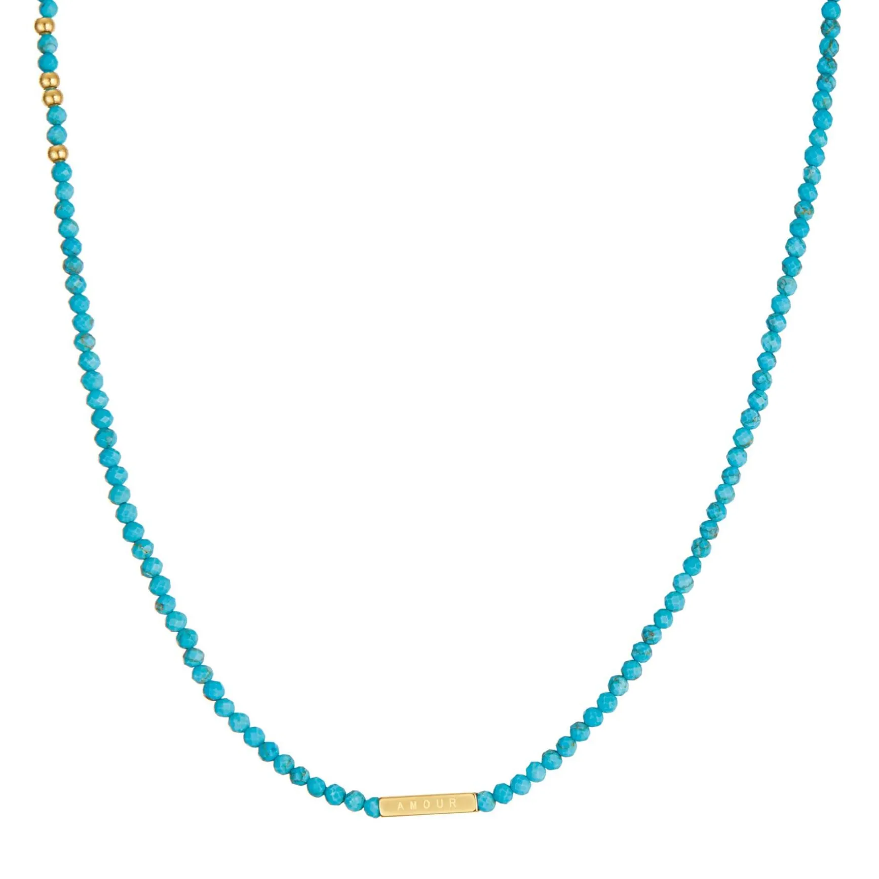 Collier Amour Howlite bleu