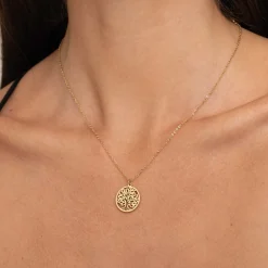 Collier Arbre de vie acier doré or