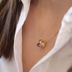 Collier Art H1 acier doré or