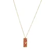 Collier Artiste rouge acier doré or