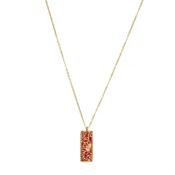 Collier Artiste rouge acier doré or