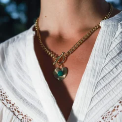 Collier Bianca acier doré or