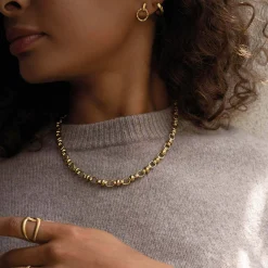 Collier Birdy acier doré or
