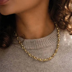 Collier Birdy acier doré or