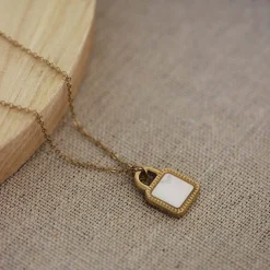 Collier Cadenas nacre doré or