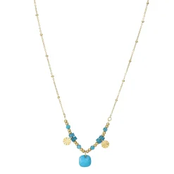 Collier Cancun Pierres Apatite bleue