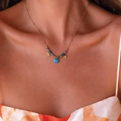 Collier Cancun Pierres Apatite bleue