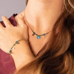 Collier Cancun Pierres Apatite bleue