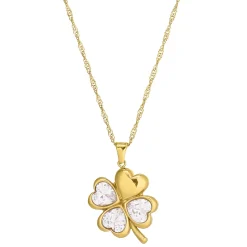 Collier Chance acier doré or et zircons