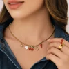 Collier Cherry acier doré or