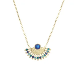 Collier Cléopâtre strass bleus