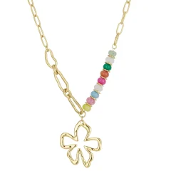 Collier Constance acier doré or multicolores