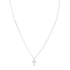 Collier Croix 2 Argent 925 rhodié