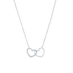 Collier cœurs entrelacés acier argenté
