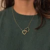 Collier cœurs entrelacés acier doré or