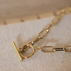 Collier Dana acier doré or