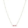 Collier Eclat fuchsia acier doré or