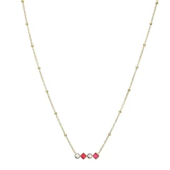 Collier Eclat fuchsia acier doré or