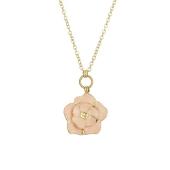 Collier Eden rose acier doré or