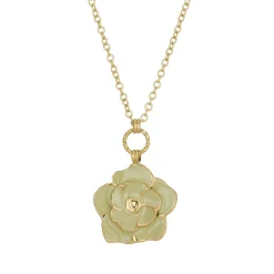 Collier Eden vert acier doré or