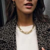 Collier Edwige acier doré or