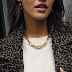 Collier Edwige acier doré or