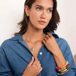 Collier Epora acier doré or