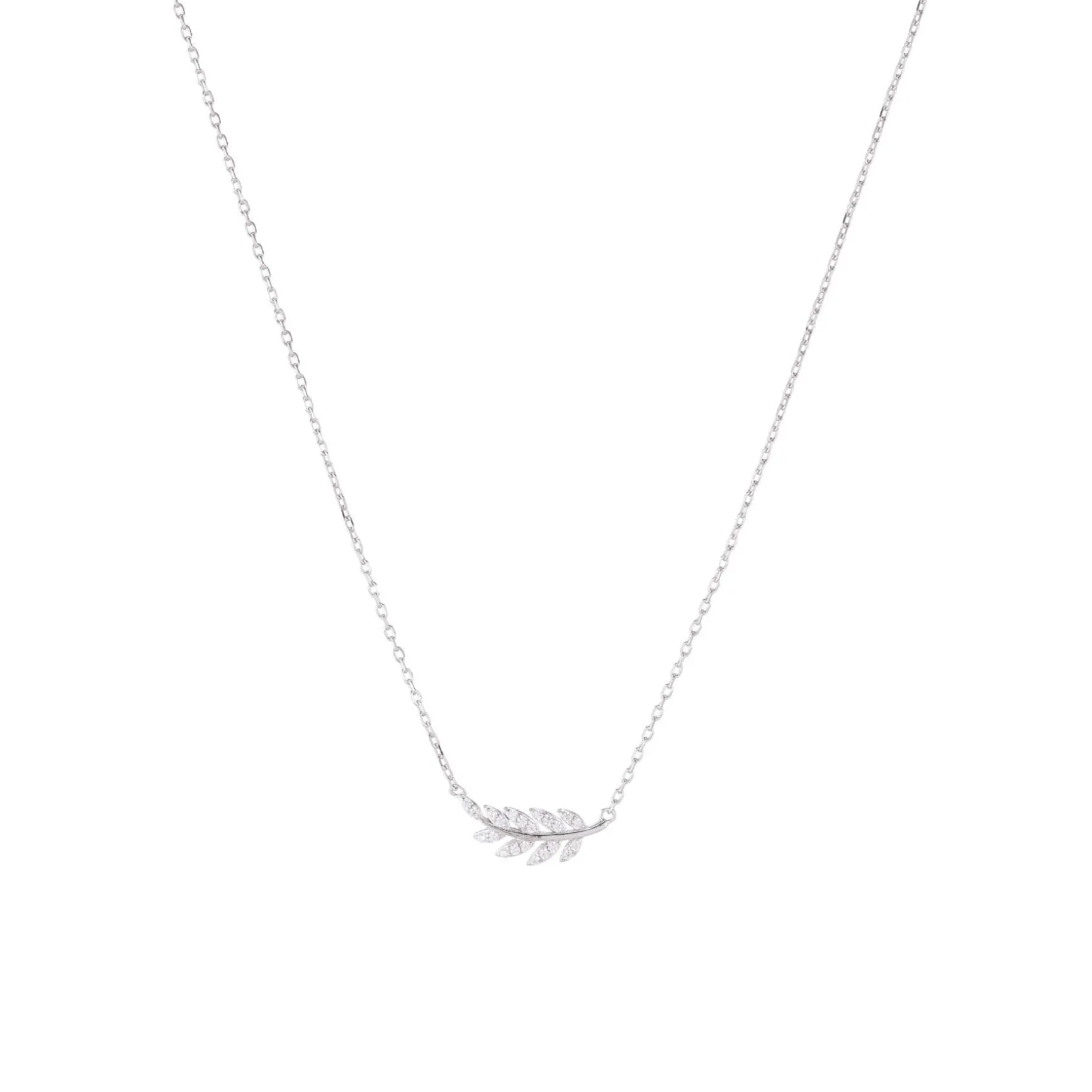 Collier Feuille Argent 925 rhodié