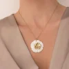 Collier Florine acier doré or et nacre