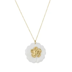 Collier Florine acier doré or et nacre