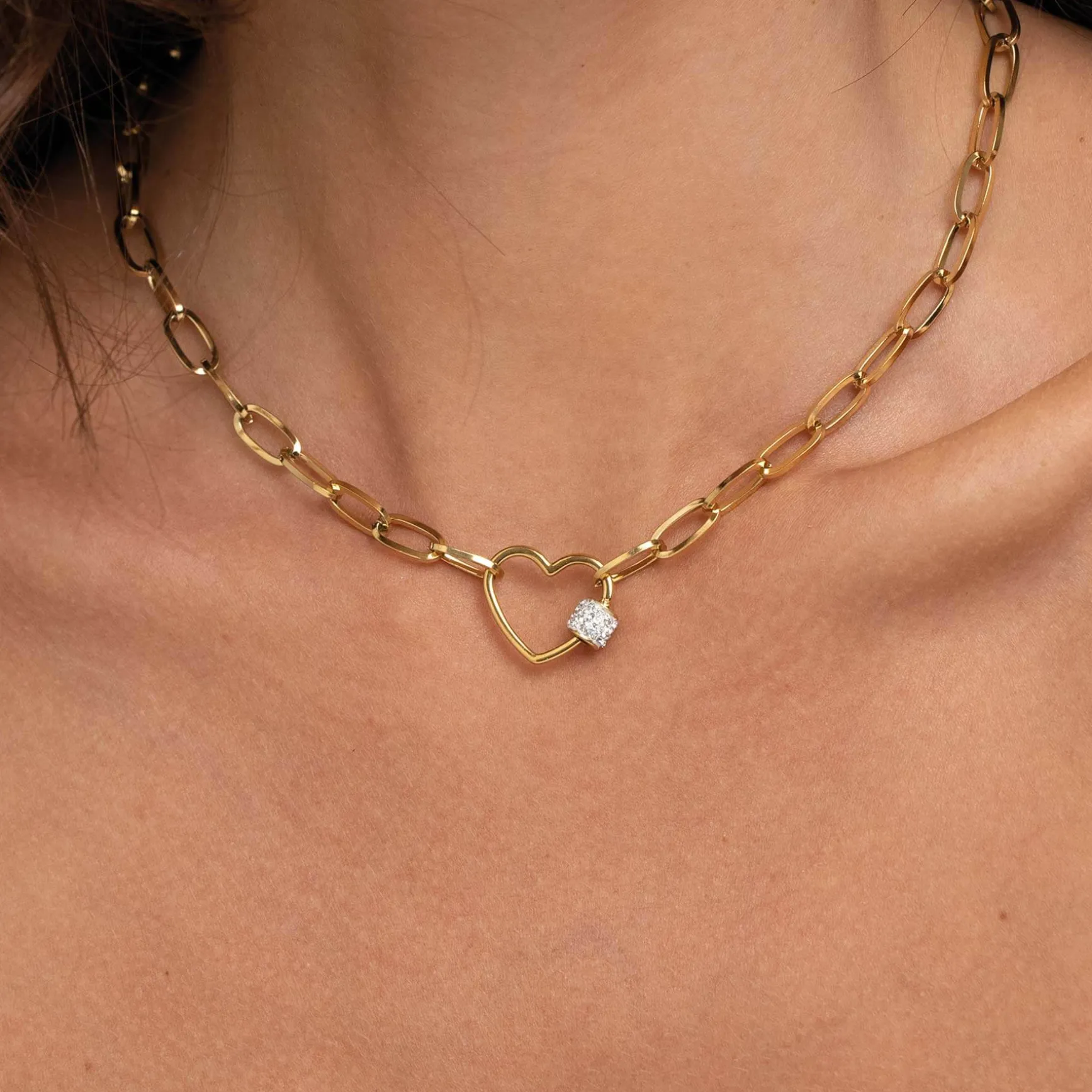 Collier Forever acier doré or