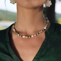 Collier Gaia acier doré or