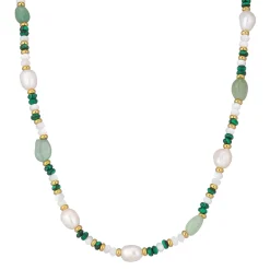 Collier Gaia acier doré or