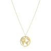 Collier Globe acier doré or