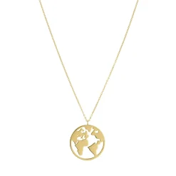 Collier Globe acier doré or