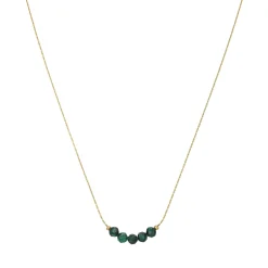 Collier Isa Pierres Malachite acier doré or