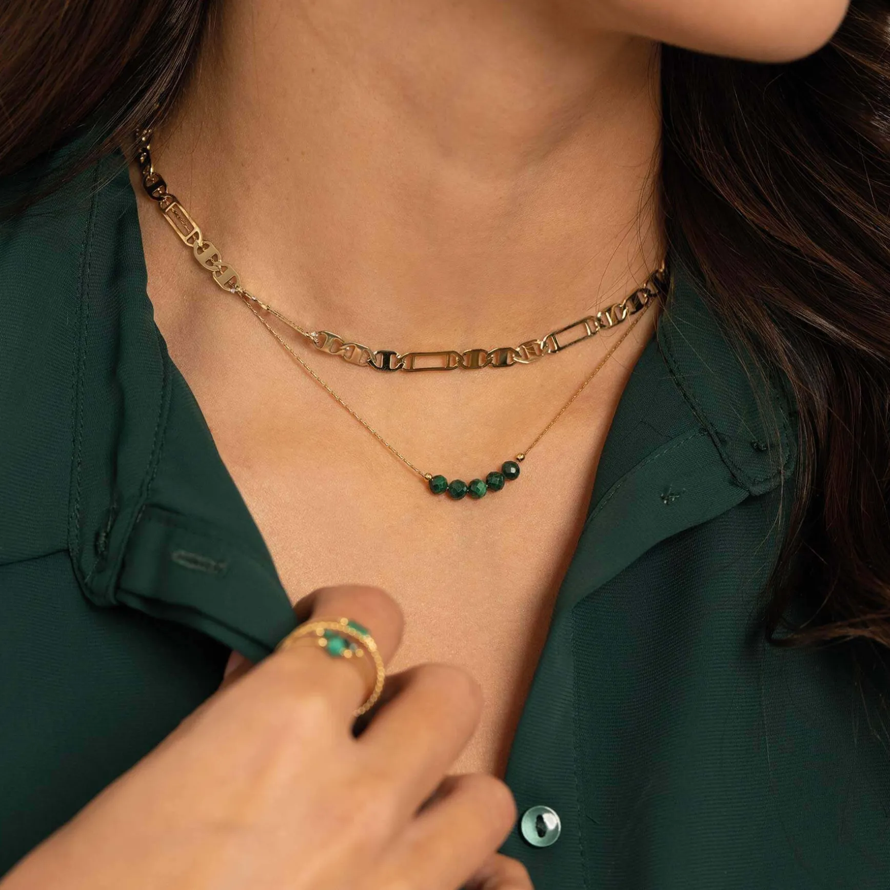 Collier Joan acier doré or